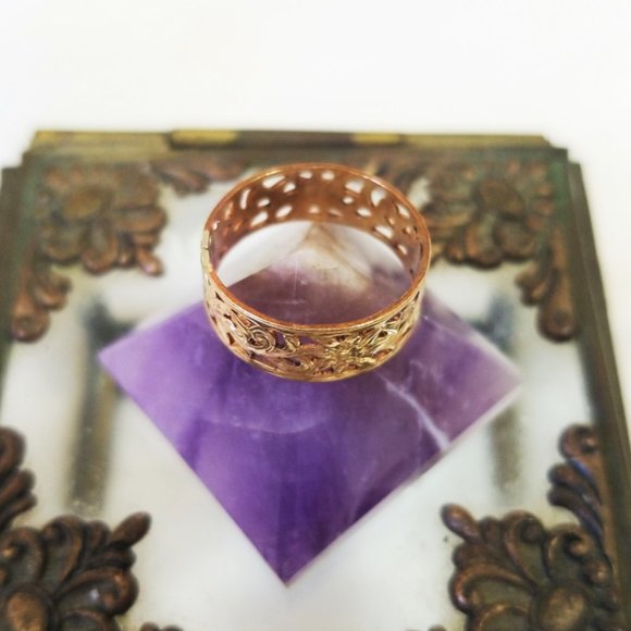 {nwt} Wide 14k Gold Vermeil Wildflower Midi Ring - Picture 4 of 7